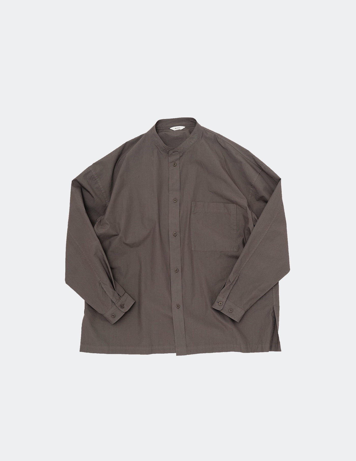 KON-SH02223 BAND COLLAR PLACKET SHIRT