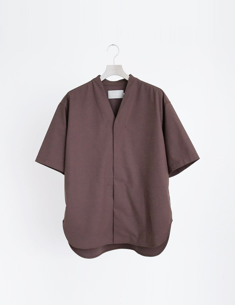 242-210611 KIMONO COLLAR SHIRT (SOLID)