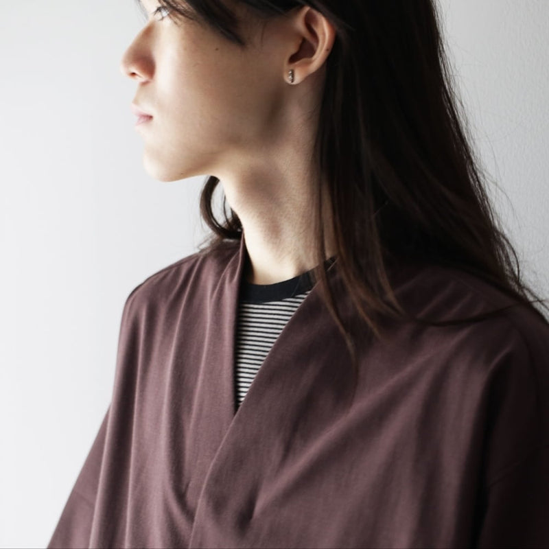 242-210611 KIMONO COLLAR SHIRT (SOLID)