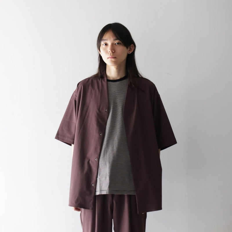 242-210611 KIMONO COLLAR SHIRT (SOLID)