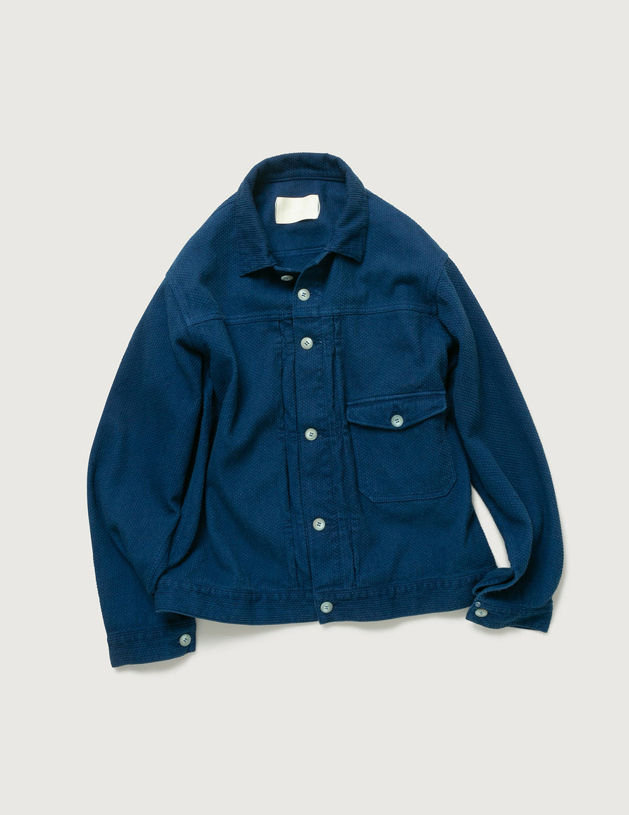 INNAT06-J03B HAND-DYED SASHIKO TYPE-1 TRUCKER JACKET