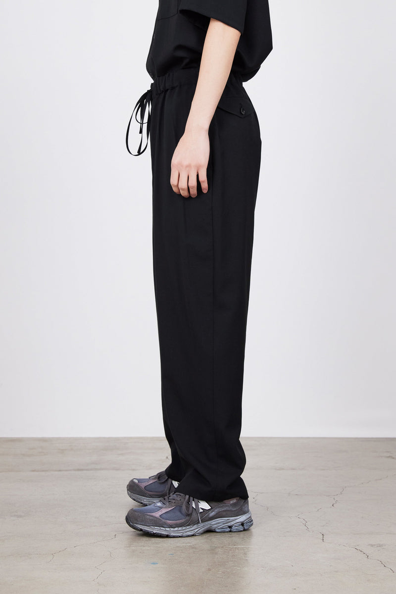 M24B-01PT01C TUMBLED WOOL TROPICAL COCOON WIDE EASY PANTS