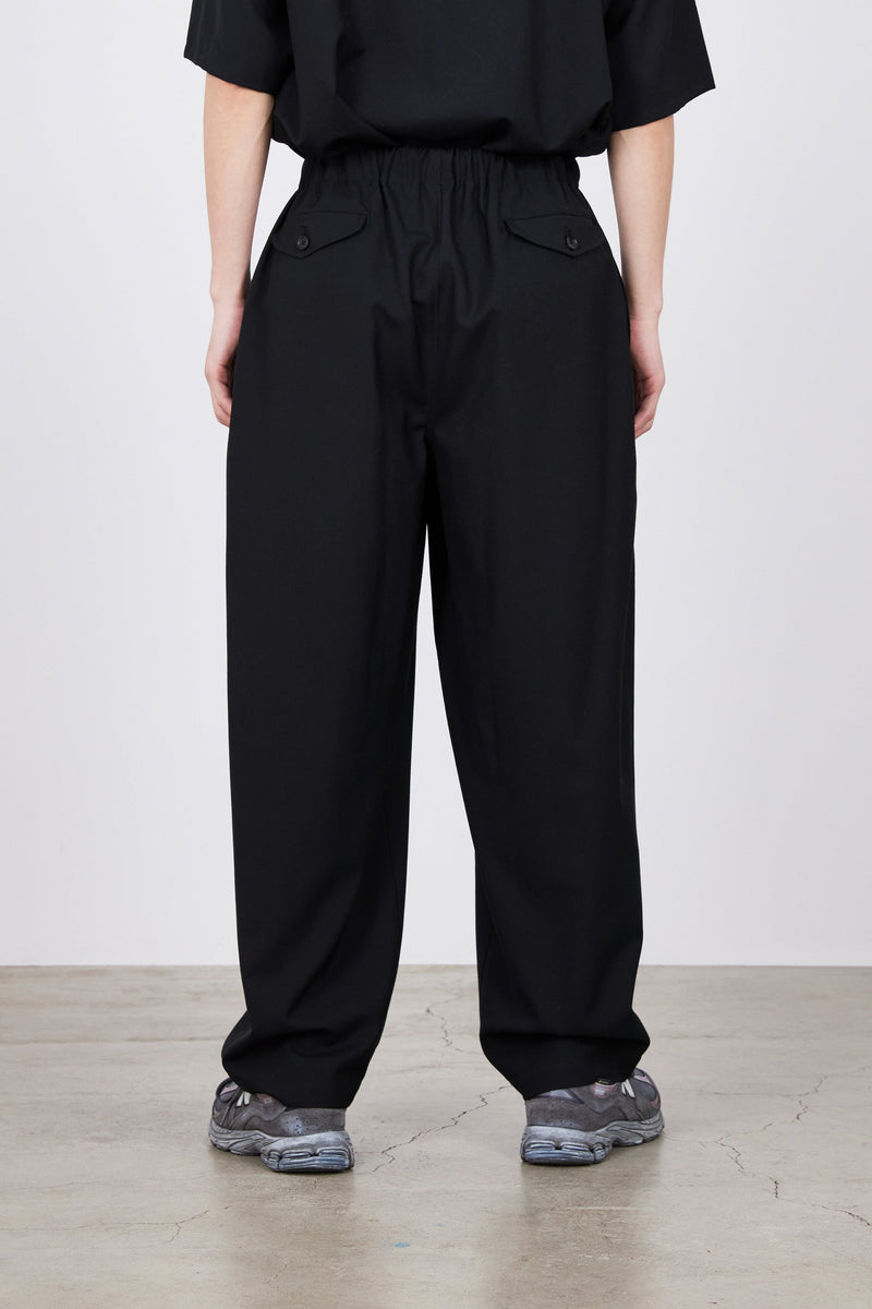 M24B-01PT01C TUMBLED WOOL TROPICAL COCOON WIDE EASY PANTS