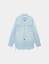 M24B-03SH01C ORGANIC COTTON CHAMBRAY DAMAGE SHIRT