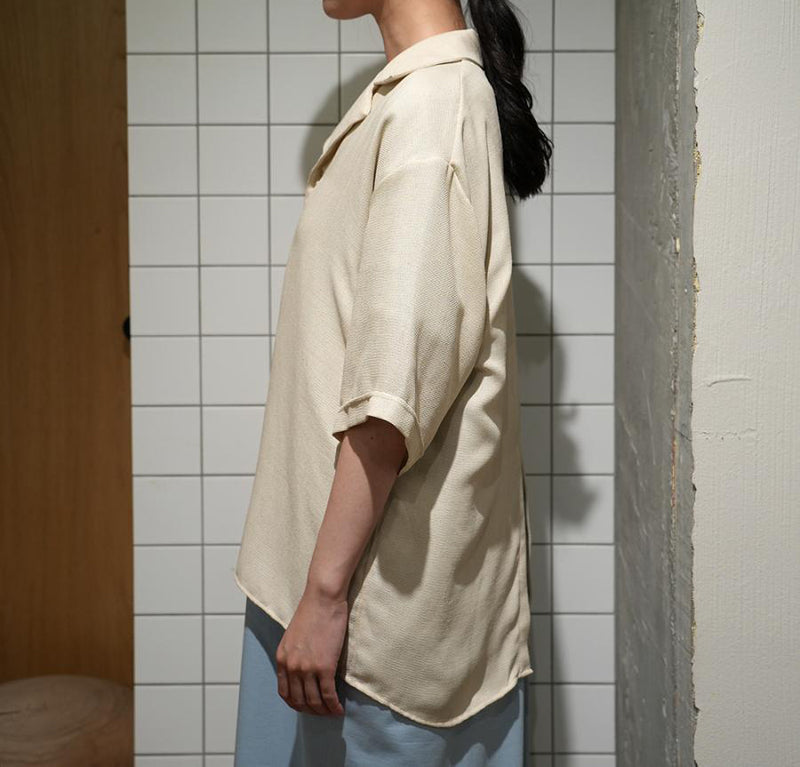 MA-S-721 FAKE LINEN SLIT SHIRT