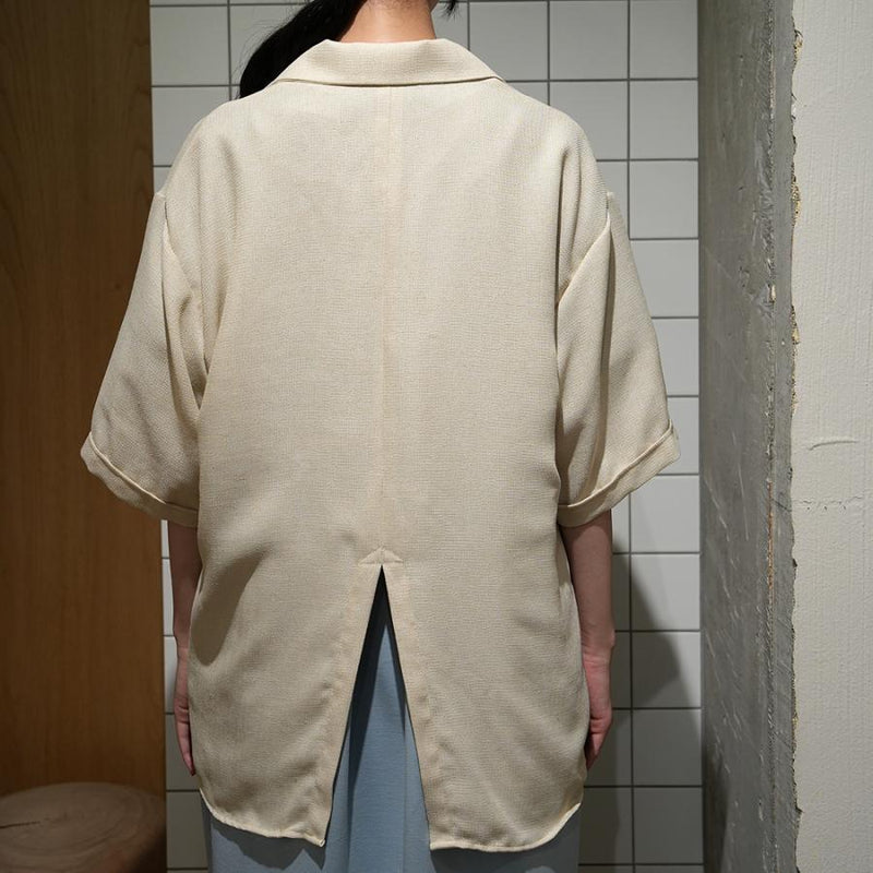 MA-S-721 FAKE LINEN SLIT SHIRT