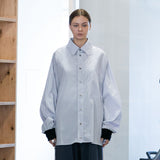 WM01-SH242011 POPLIN RAGLAN OVERSIZE RIB SHIRT