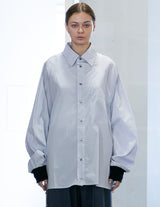 WM01-SH242011 POPLIN RAGLAN OVERSIZE RIB SHIRT