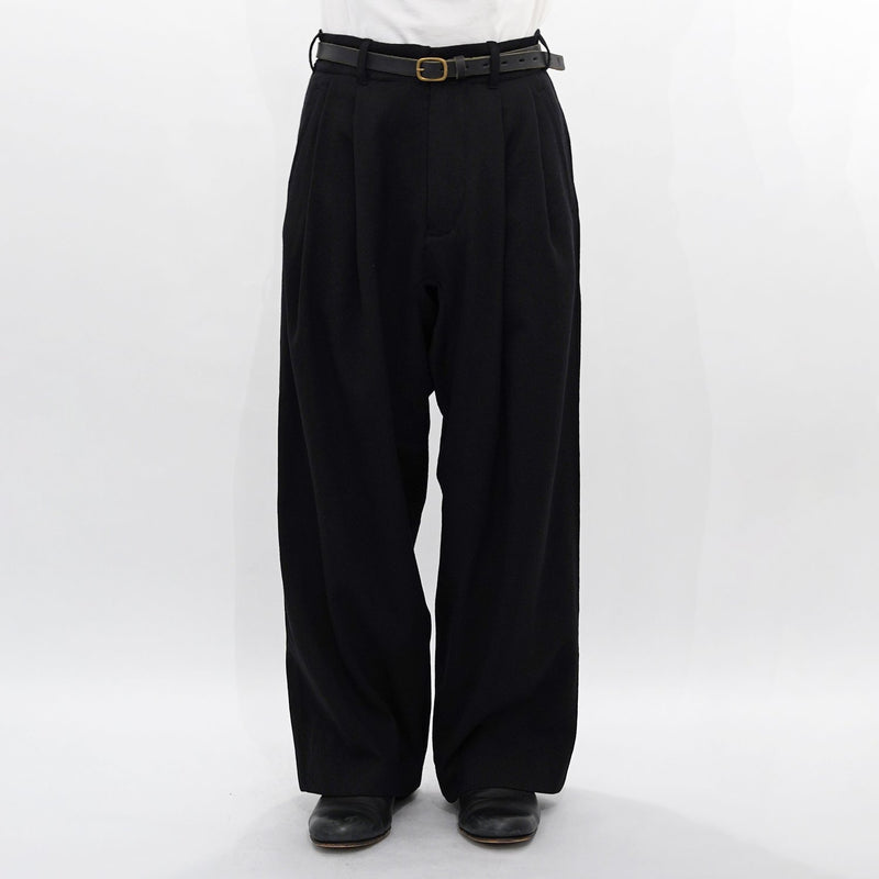 WM09-PT242092 STRETCH GABARRE THREE LINE WIDE PANTS