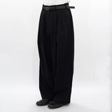 WM09-PT242092 STRETCH GABARRE THREE LINE WIDE PANTS