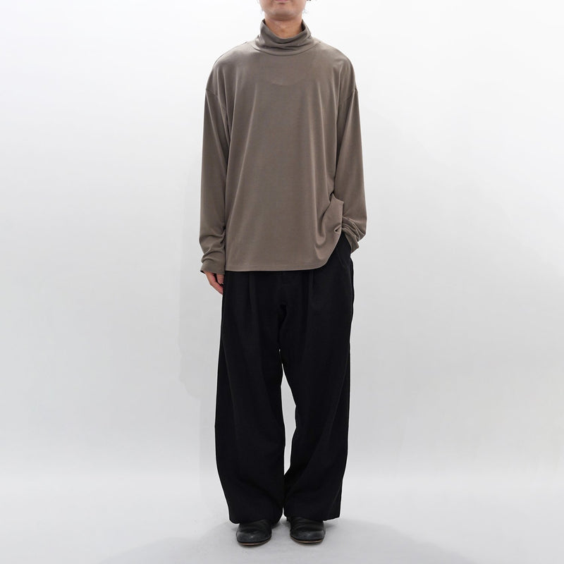 WM09-PT242092 STRETCH GABARRE THREE LINE WIDE PANTS