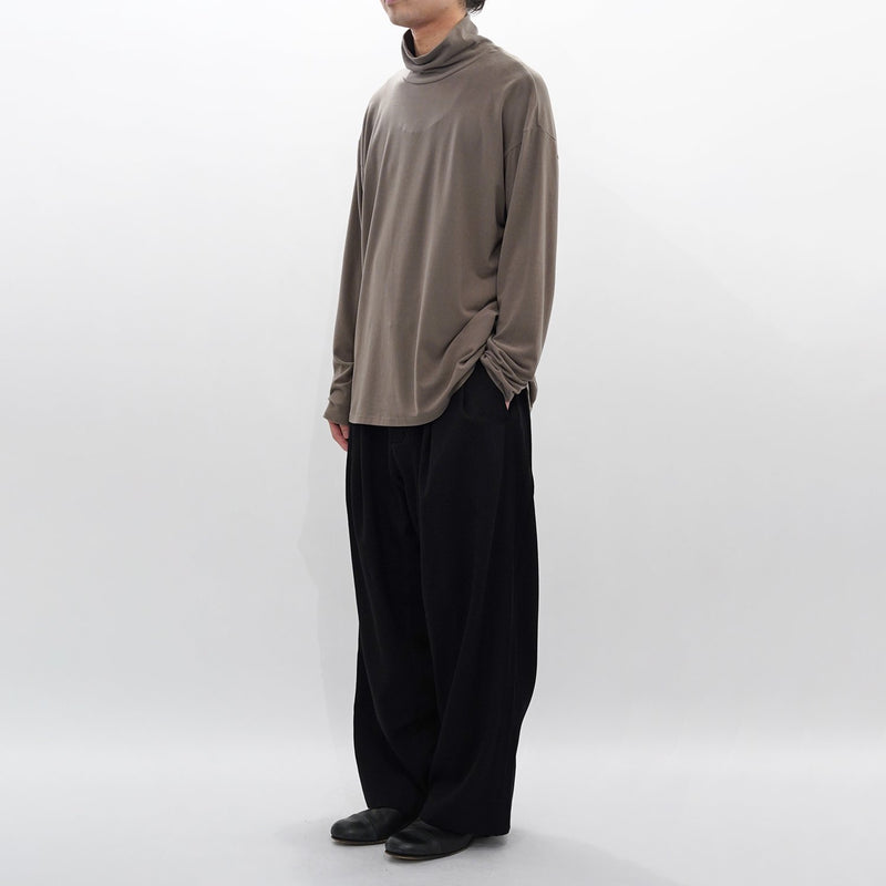 WM09-PT242092 STRETCH GABARRE THREE LINE WIDE PANTS