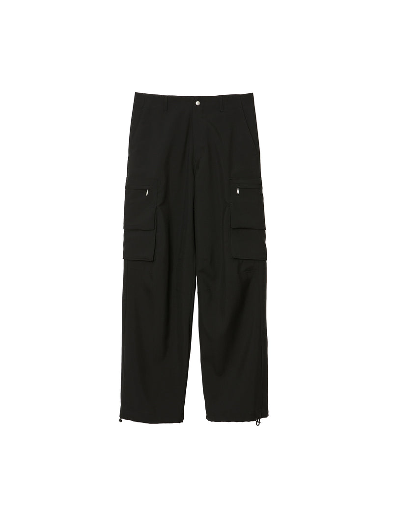 M243-0402 WATER REPELLENT WOOL WIDE CARGO TROUSERS