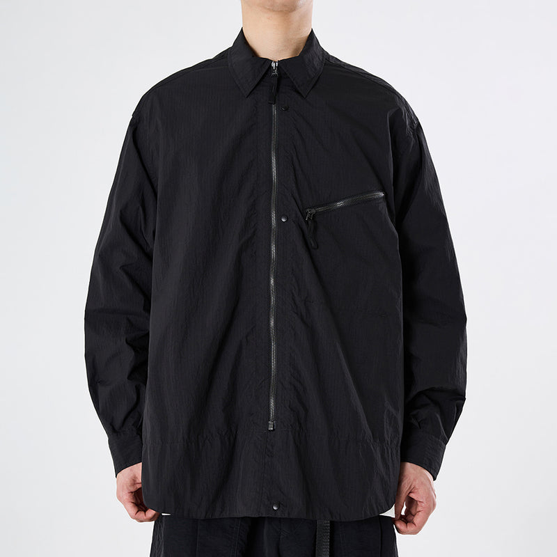 PMF024-01JK02 FLYER SHIRT JACKET (BLACK RIPSTOP)