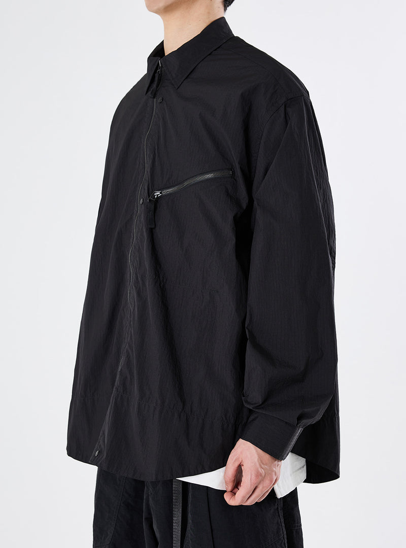 PMF024-01JK02 FLYER SHIRT JACKET (BLACK RIPSTOP)