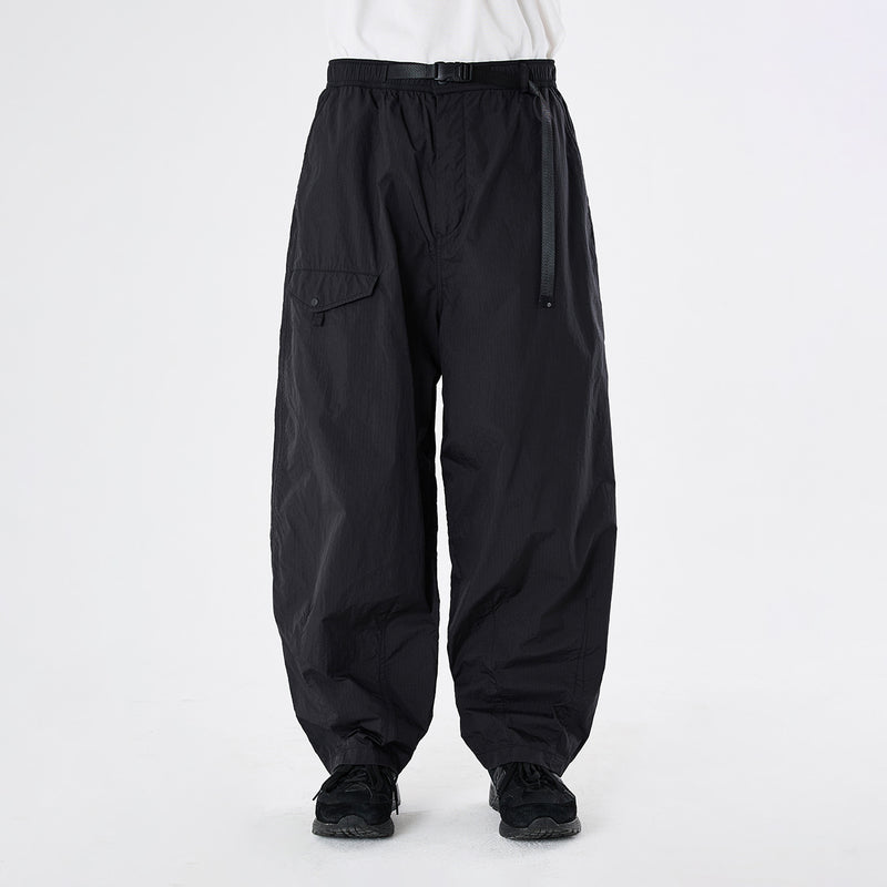 PMF024-01PT07 WIDE FLIGHT PANTS (BLACK RIPSTOP)