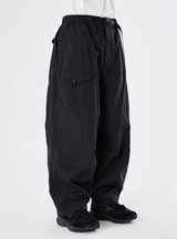 PMF024-01PT07 WIDE FLIGHT PANTS (BLACK RIPSTOP)