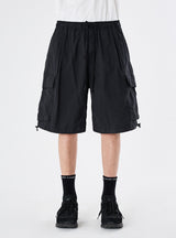 PMF024-02ST04 OVER MIL 6P SHORTS (BLACK RIPSTOP)