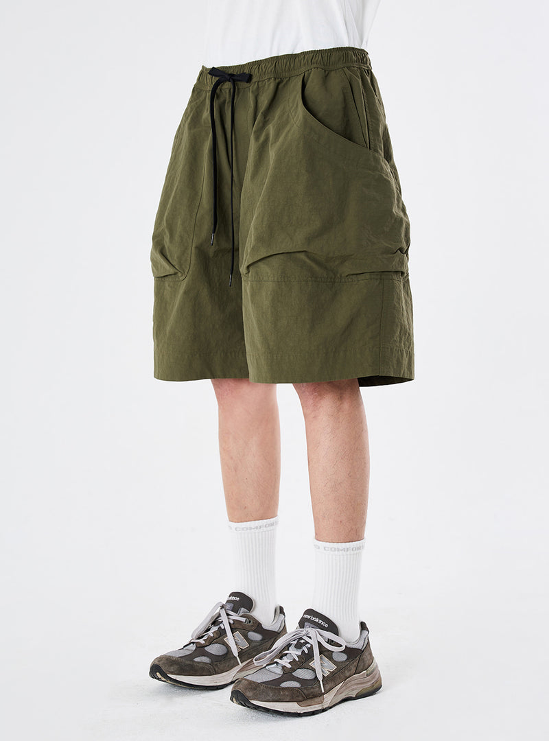 PMF024-02ST05 ROOMY POCKET SHORTS (OLIVE)