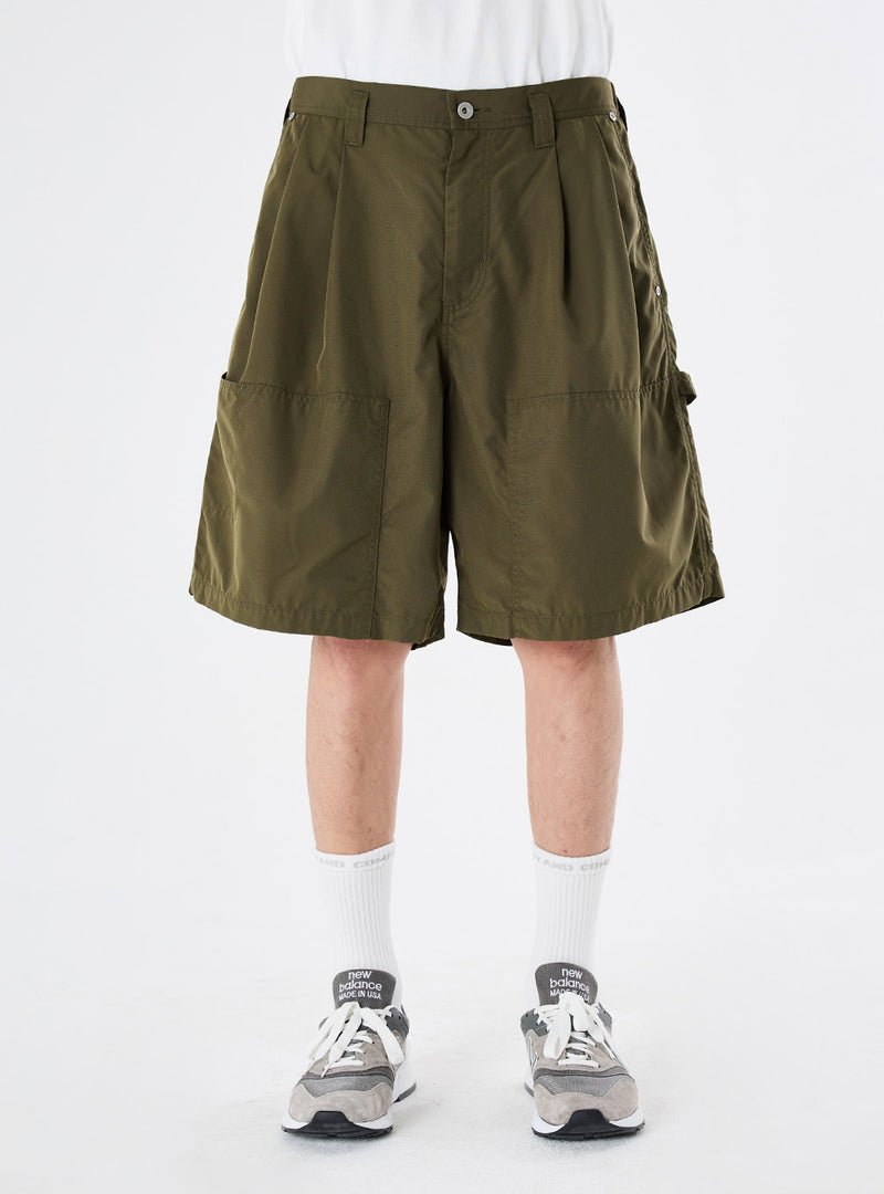 PMF024-02ST08 OVER WORK SHORTS (OLIVE)