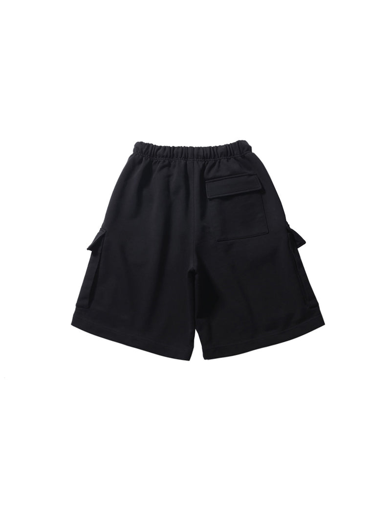 PMF024-02SW06 OVER MIL SWEAT SHORTS (BLACK)