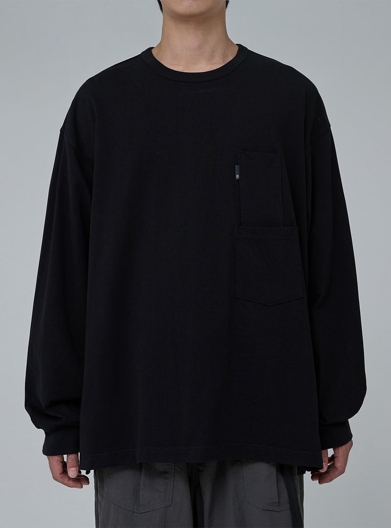 PMF024-03JL02 BAGGY POCKET L/S TEE (BLACK)