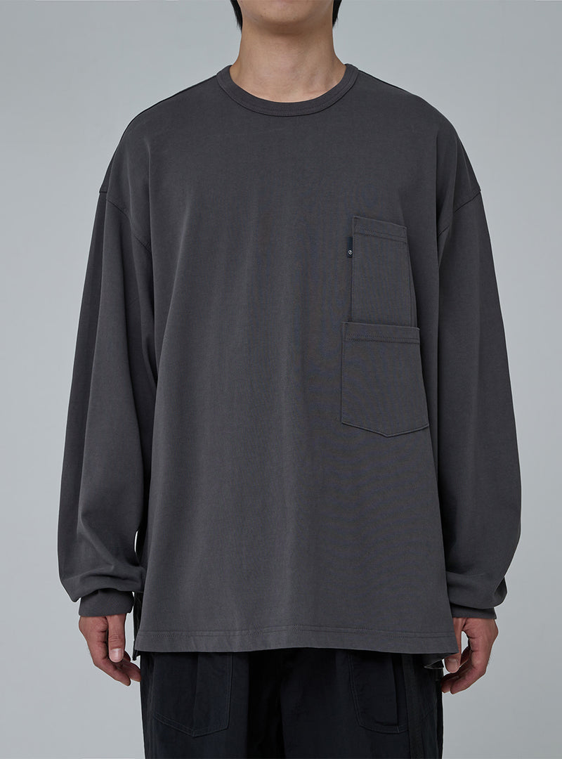 PMF024-03JL02 BAGGY POCKET L/S TEE (CHARCOAL)