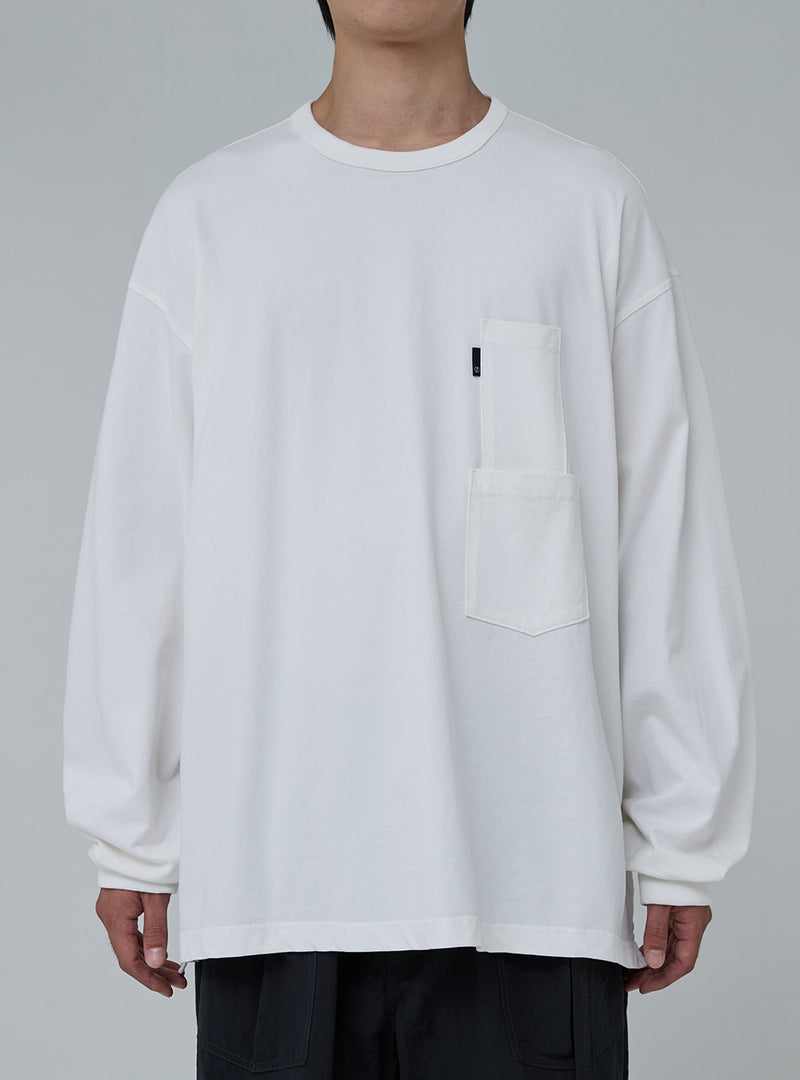 PMF024-03JL02 BAGGY POCKET L/S TEE (OFF WHITE)