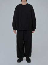 PMF024-03SW01 BAGGY SWEAT SHIRT (BLACK)