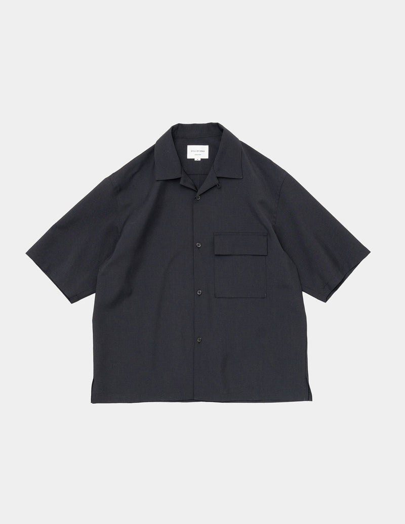 SH01242 OPEN COLLAR SHORT SLEEVE SHIRT