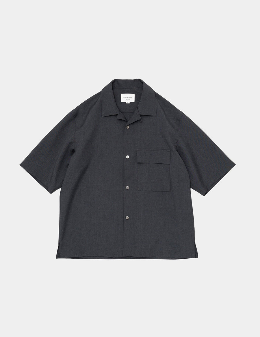 SH01242 OPEN COLLAR SHORT SLEEVE SHIRT