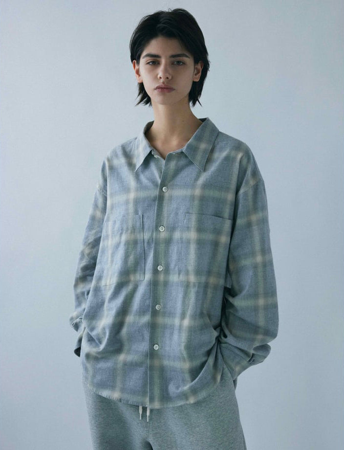 SN-541B SPLIT YOKE BIG SHIRT - OMBRE CHECK