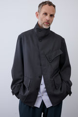 M753-Y50-900 CURVE STAND COLLAR BLOUSON