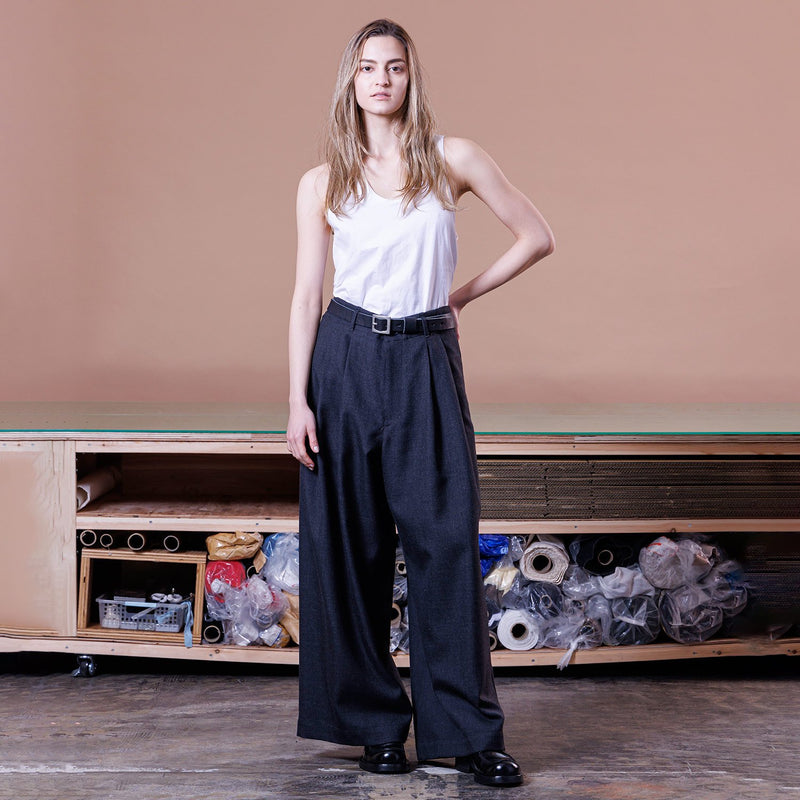 VOPT-M73 BISHU OLD SURGE TUCK WIDE PANTS