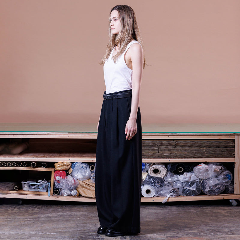 VOPT-M73 BISHU OLD SURGE TUCK WIDE PANTS