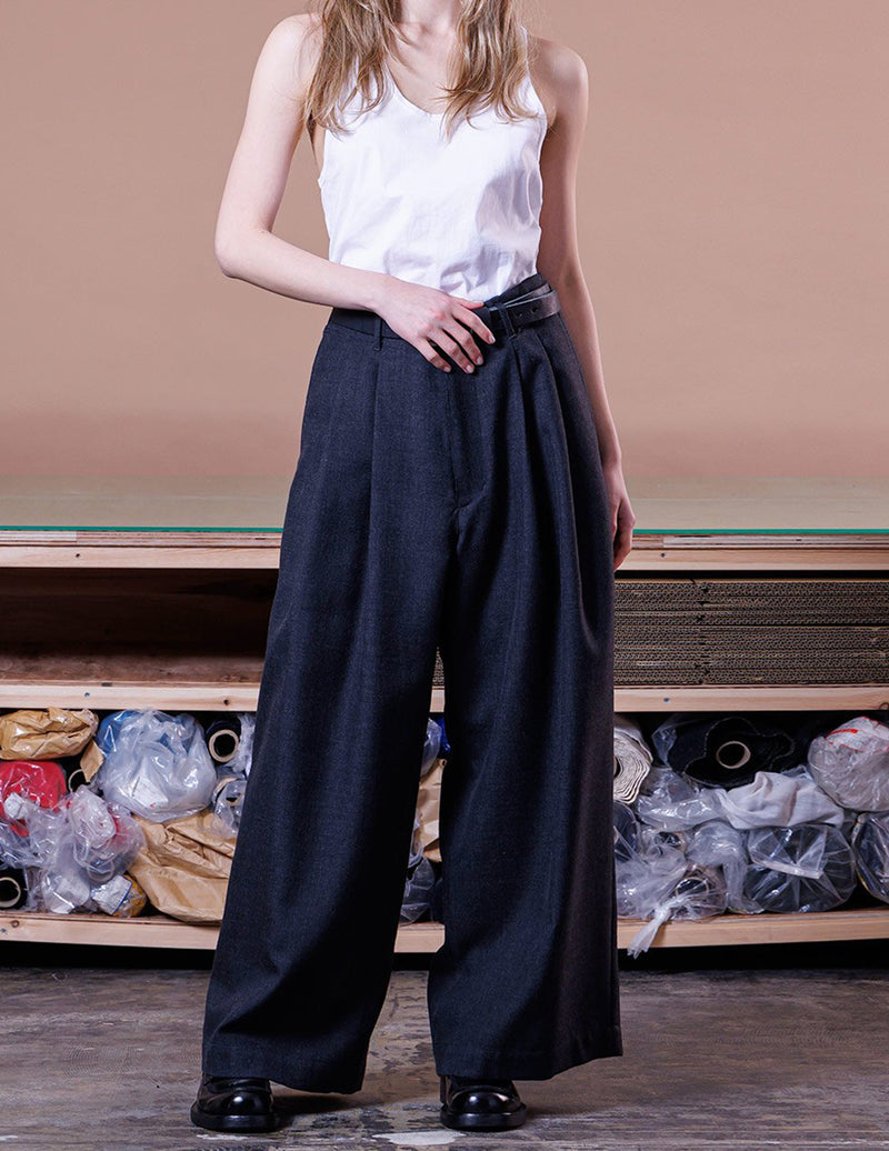 VOPT-M73 BISHU OLD SURGE TUCK WIDE PANTS