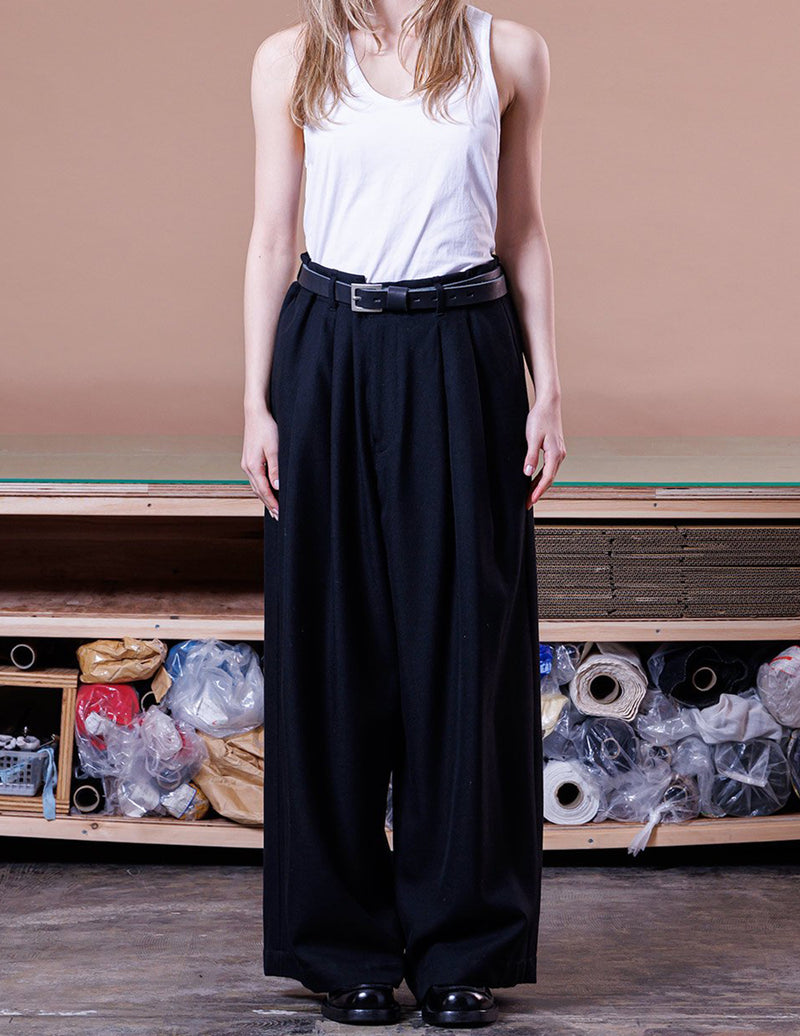 VOPT-M73 BISHU OLD SURGE TUCK WIDE PANTS